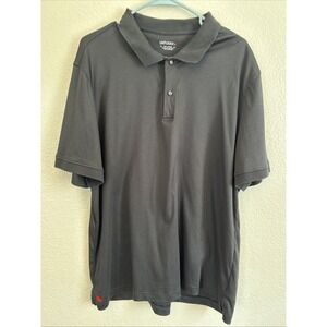 Untuckit Shirt Mens XXL Solid Black Stretch Knit Polo Short Sleeve 100% Cotton